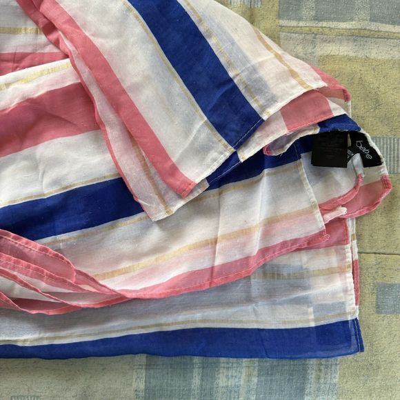 Bebe One Size Multicolor Striped Women's Wrap Sheet - Picture 4 of 11